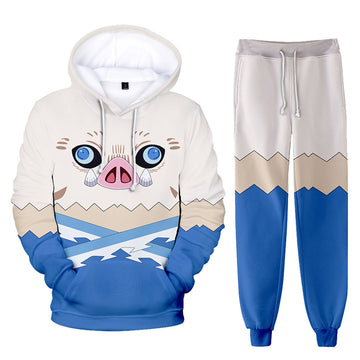 Demon Slayer: Kimetsu no Yaiba Conjunto de Sudadera y Pantalones Hashibira Inosuke Cosplay Traje Conjunto